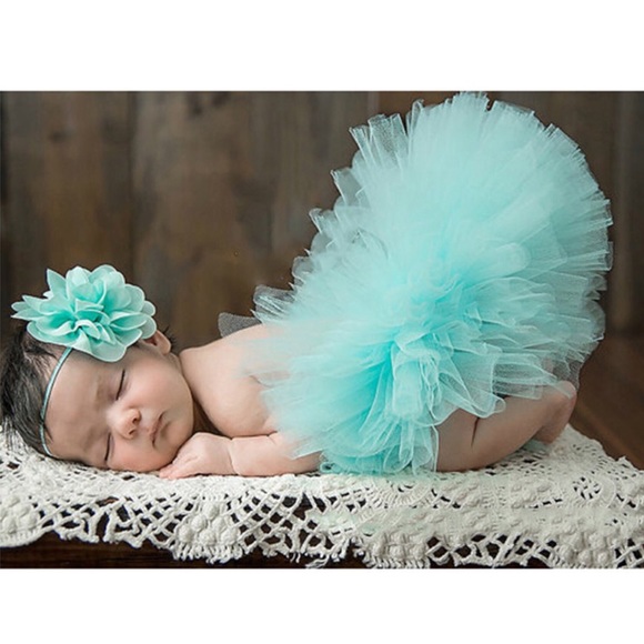 Other - Newborn Baby Aqua Tutu and Headband Photo Prop